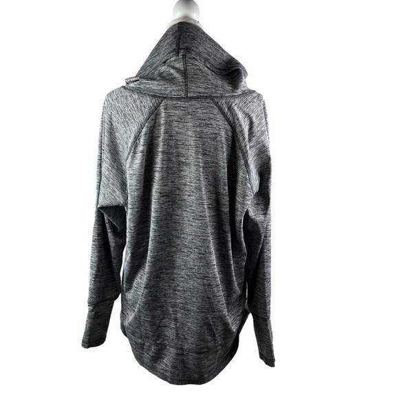 RBX Cowl Neck Sweatshirt 1X Gray Black Soft Stretch Long Sleeves - Picture 2 of 11